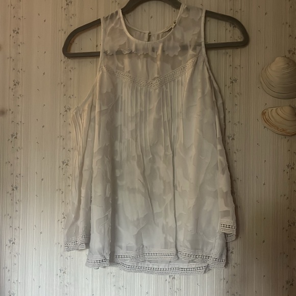 Lucky Brand White Floral Flowy Cold Shoulder Blouse Size XS - Picture 4 of 12
